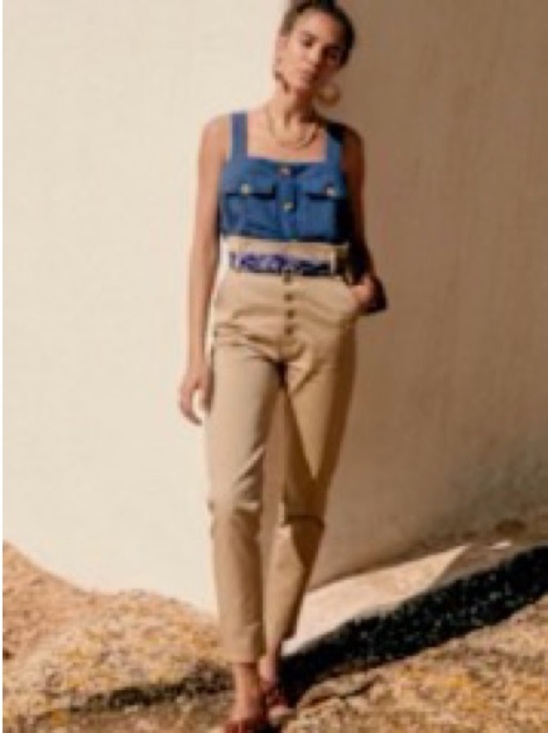 Sezane Pants - Sezane Leandro Trousers Mastic - Size 38